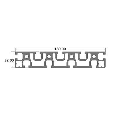 10-18032-0-36IN MODULAR SOLUTIONS EXTRUDED PROFILE<br>32MM X 180MM, CUT TO THE LENGTH OF 36 INCH